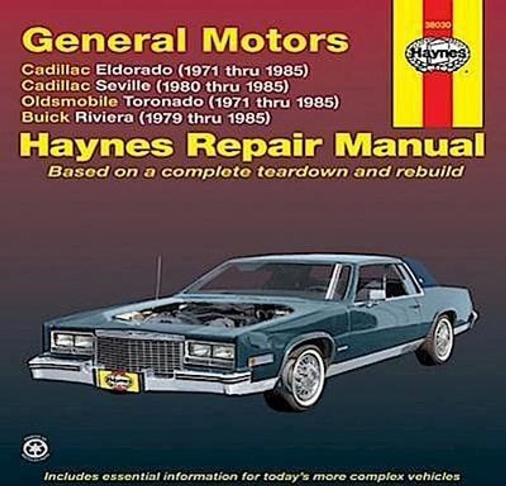 General Motors covering Cadillac Eldorado (71-85), Cadillac Seville (80-85), Oldsmobile Toronado (71-85), & Buick Riviera (79-85) all with petrol e...