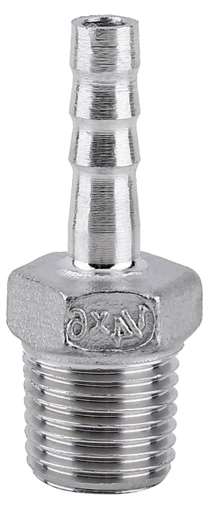 Schlauchtülle, 1/4 x 6 mm Schlauchanschluss, Edelstahl SS304 Schlauchverbinder zur Verbindung von Rohren mit Schläuchen