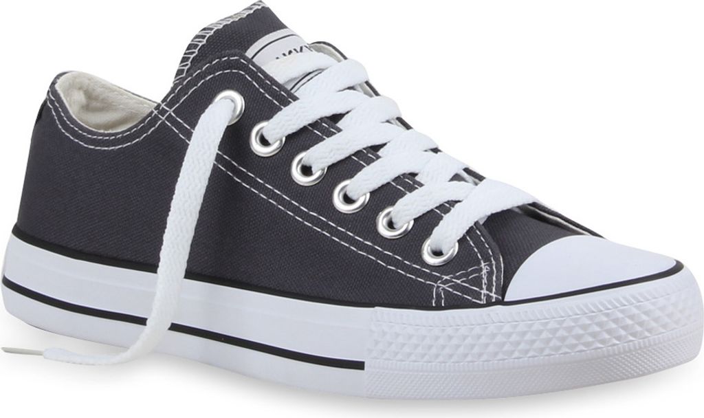 VAN HILL Damen Sneaker Low Canvas Freizeitschuhe Schnürer Produktbild 