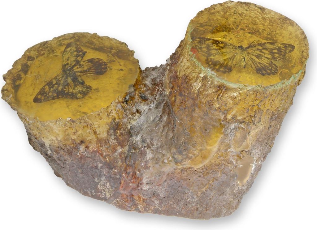 Künstliches Bernstein-Fossil in Schmetterling Form Replikat Retro Design Dekoration
