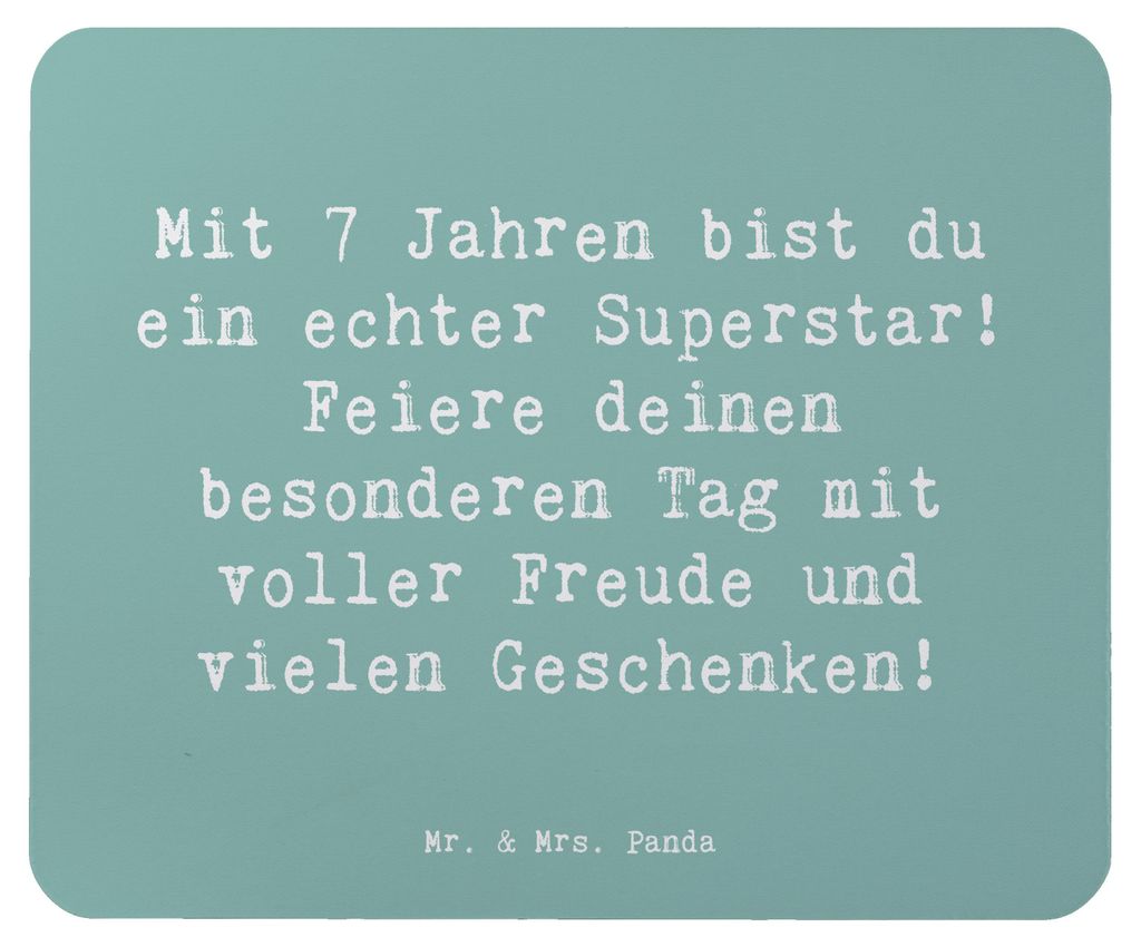 Mr. & Mrs. Panda Mousepad Spruch 7. Geburtstag Superstar - Meeresbrise - Geschenk, mousematte, besonderer Tag, Happy Birthday, Geburtstagsfeier, Al...