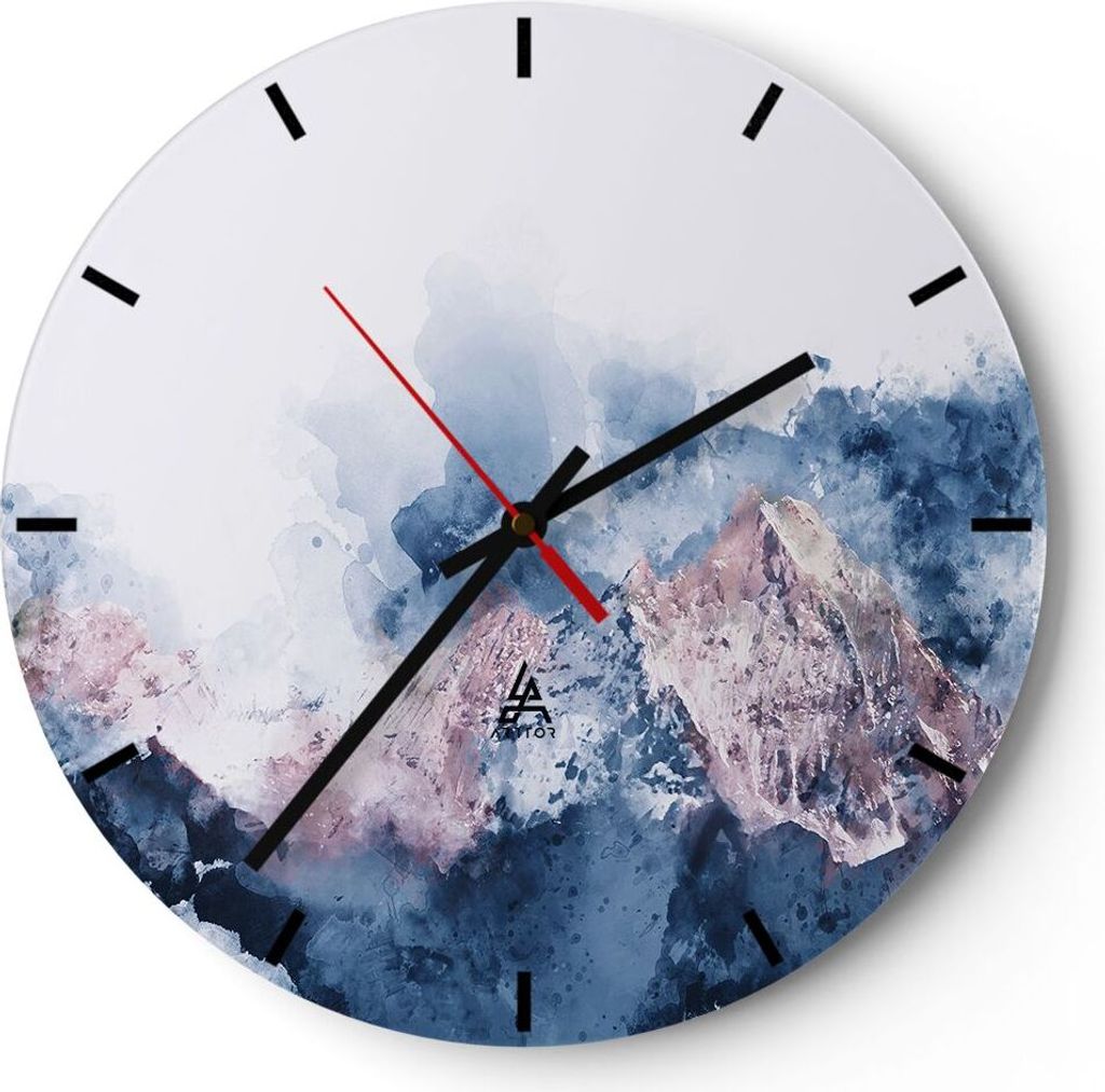 Wanduhr - Rund - Glasuhr - Abstraktion modern - 40x40cm - Schleichendes Uhrwerk - Lautlos - zum Aufhängen bereit - Dekoration Modern - Wanddekorat...
