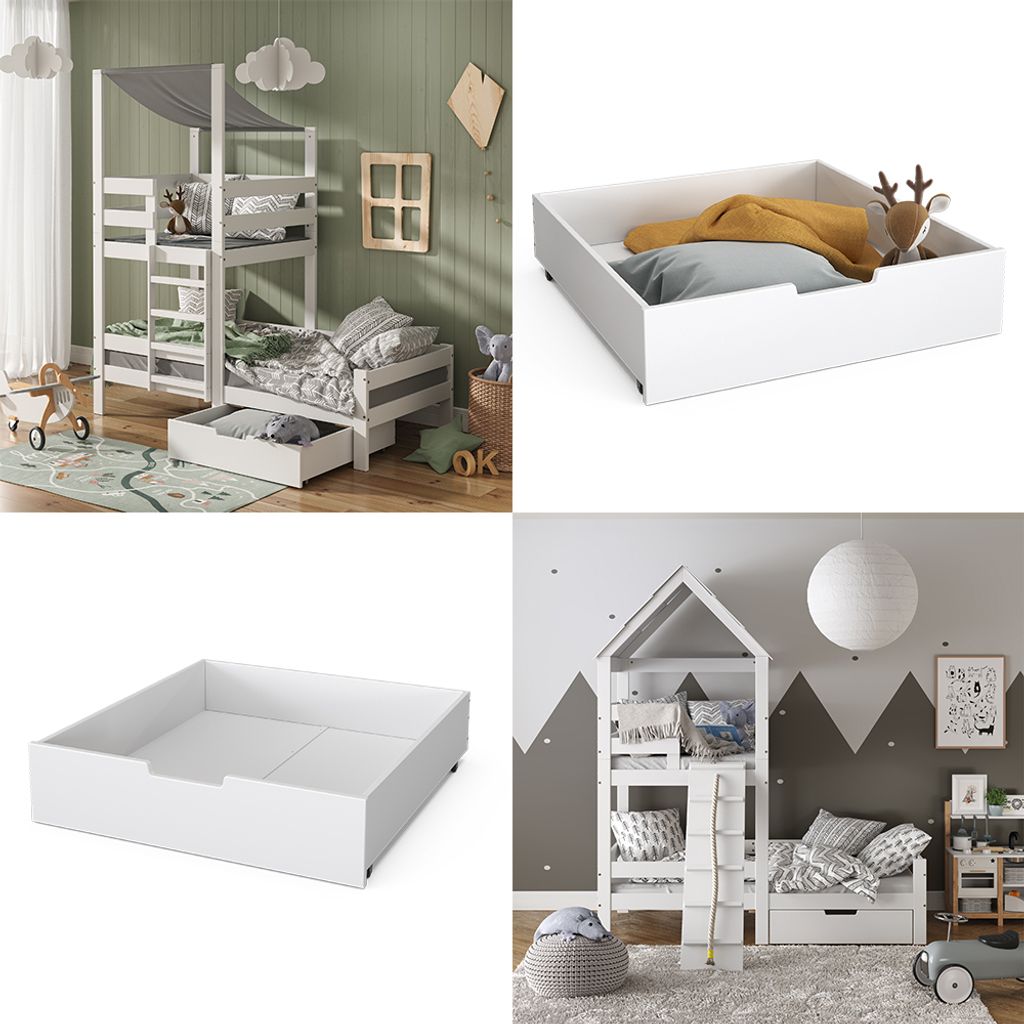 Vitalispa Rollschublade Teddy, 92 x 89 cm, Weiß Produktbild 8