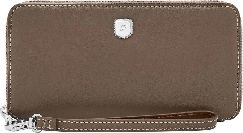 FOSSIL Lennox Zip Continental Wallet Smoke - Grand portefeuille en cuir