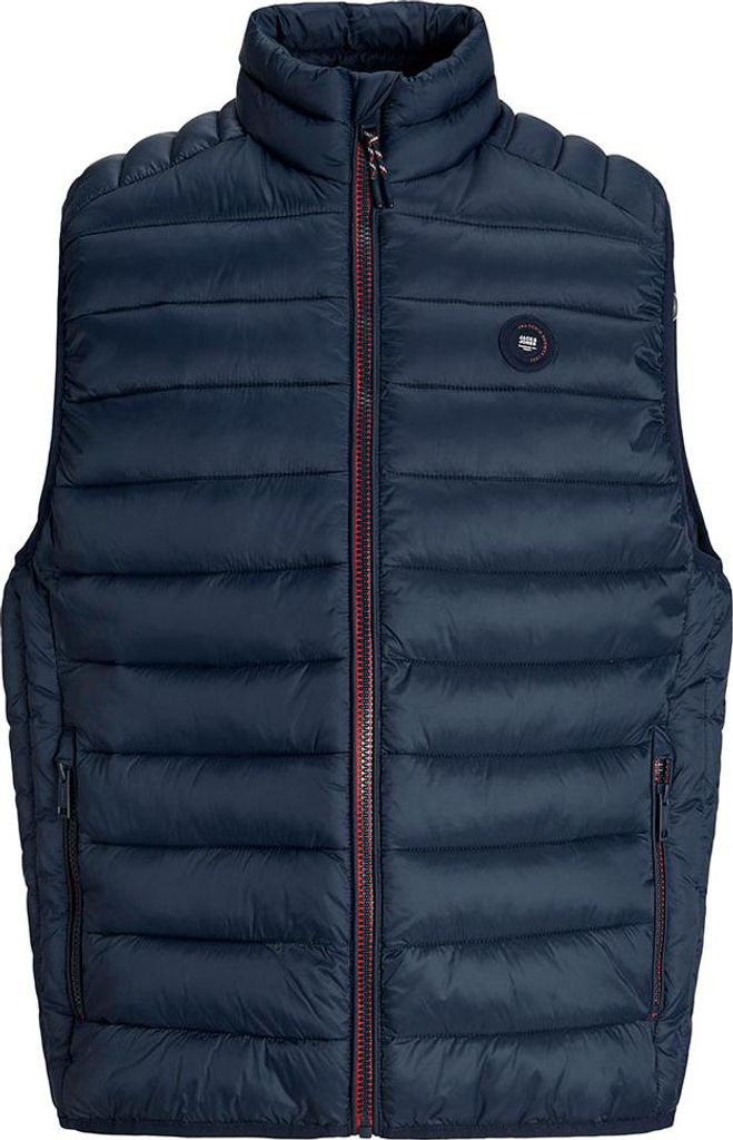 Jack & Jones 12280973_2077_S, Weste, Uni, Erwachsener, Reißverschluss, Nylon, Blau