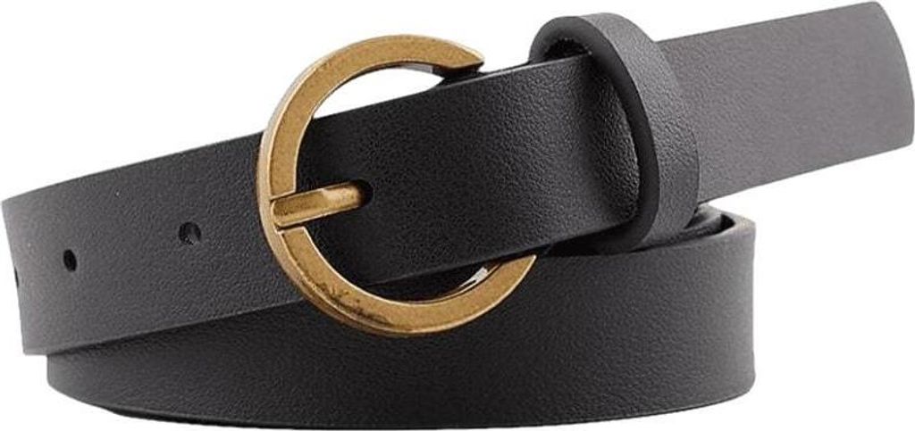Eleganter Fiore-Gürtel für Damen in Schwarz - Hochwertiges Kunstleder KP12610