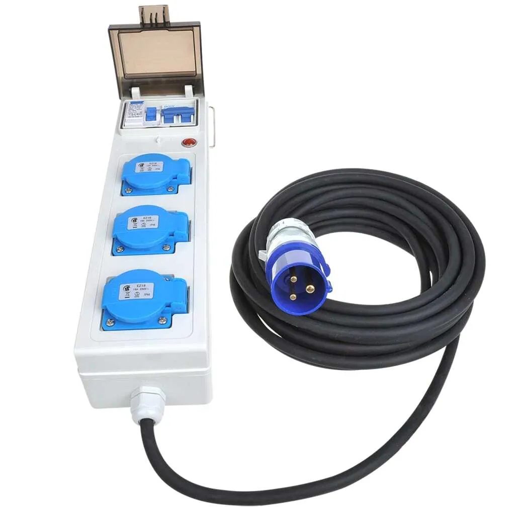 Bloc multiprise remorque pliante 10M étanche avec protections RCD MCCB - 9