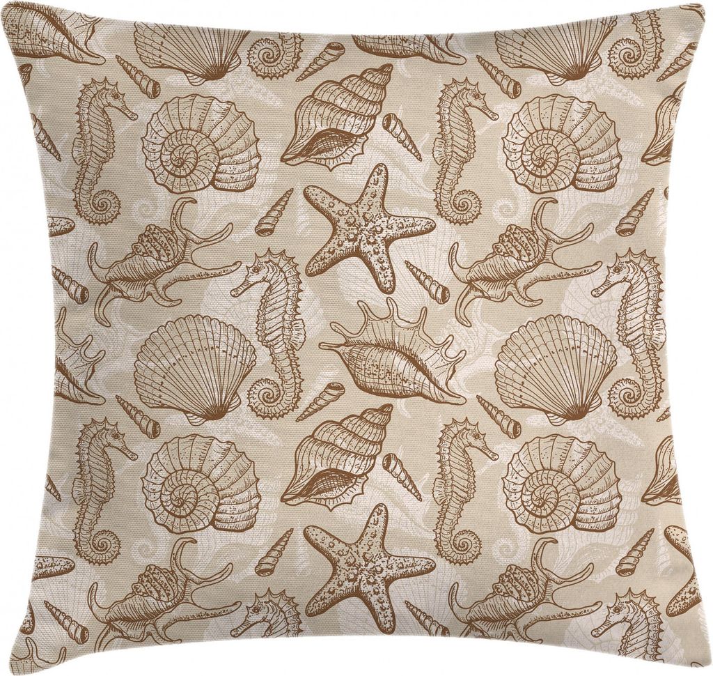 ABAKUHAUS Beige Kissenbezug, Exotische Meerestiere, Waschbar mit Reißverschluss Kissenhülle mit Farbfesten Klaren Farben Beidseitiger Druck, 40 x...