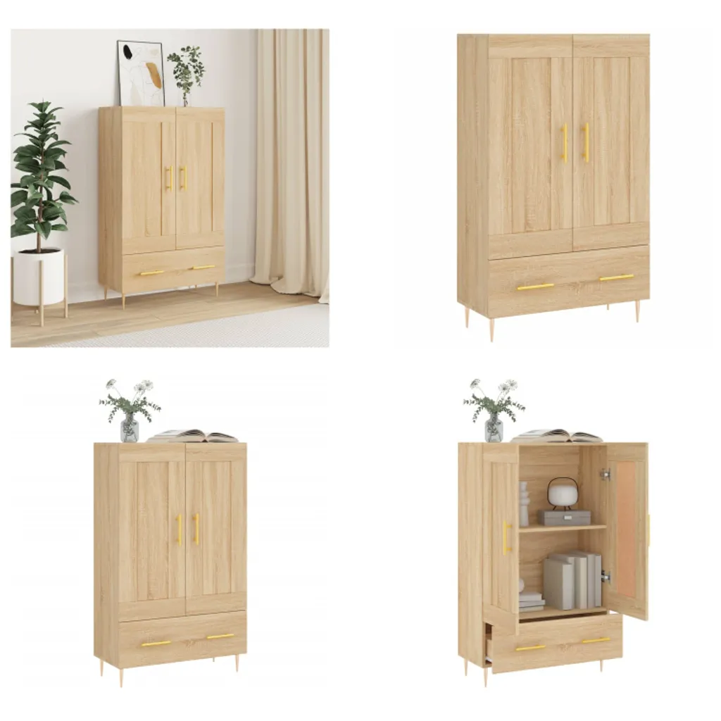 Credenza Rovere Sonoma 69,5x31x115 cm in Legno Multistrato