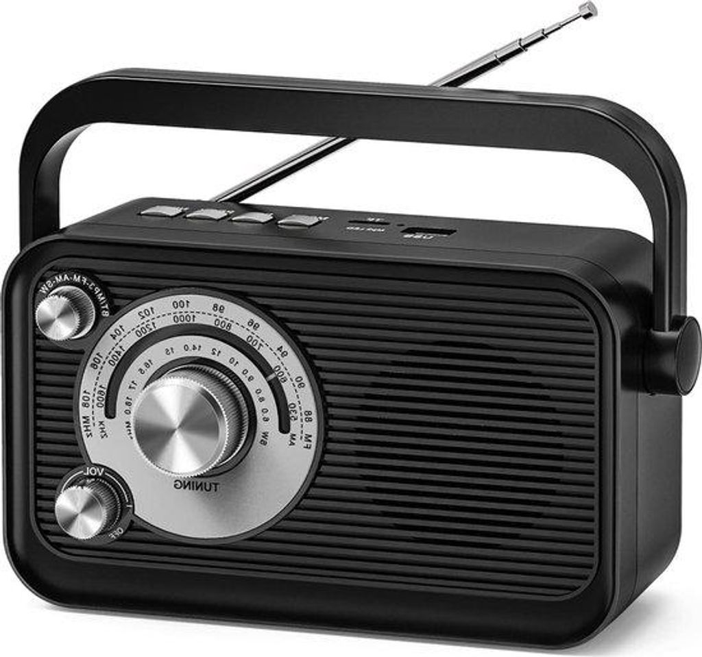 Portable Radio mit FM AM SW Empfang - Bluetooth - Kopfhörerausgang - 5W großer Lautsprecher - großer Display - einfach zu bedienen