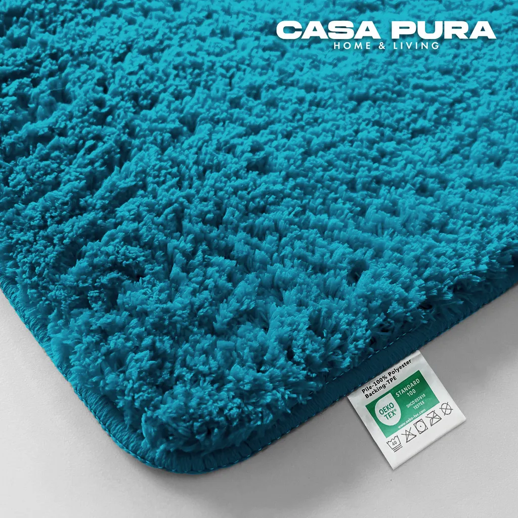 Tappetino Bagno Rotondo Sky Uni Cool Teal 95cm | Design Moderno Soft