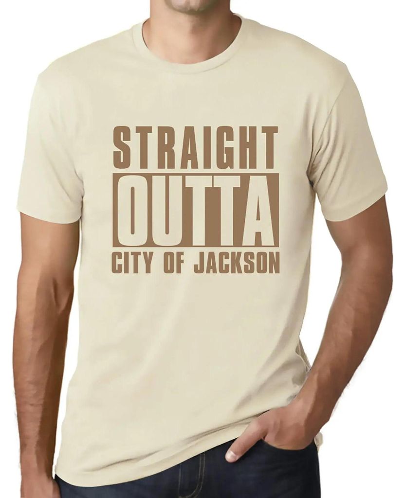 Herren Grafik T-Shirt Direkt aus der Stadt Jackson – Straight Outta City Of Jackson – Öko-Verantwortlich Vintage Jahrgang Kurzarm Lustige Druck