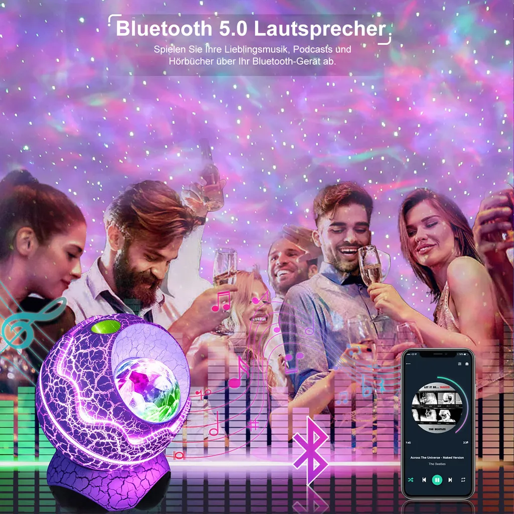 Veilleuse Projecteur d'Étoiles Œuf Dinosaure avec Télécommande et Musique
