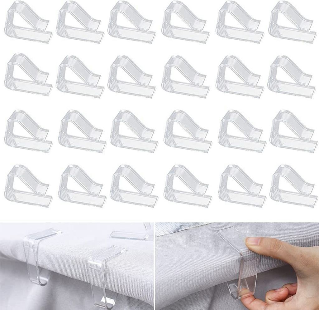Tischdecke Biertisch 24 Transparente Tischdeckenklammern – Halter-Clips Für Picknick, Hochzeit & Camping Outdoor Tischclips