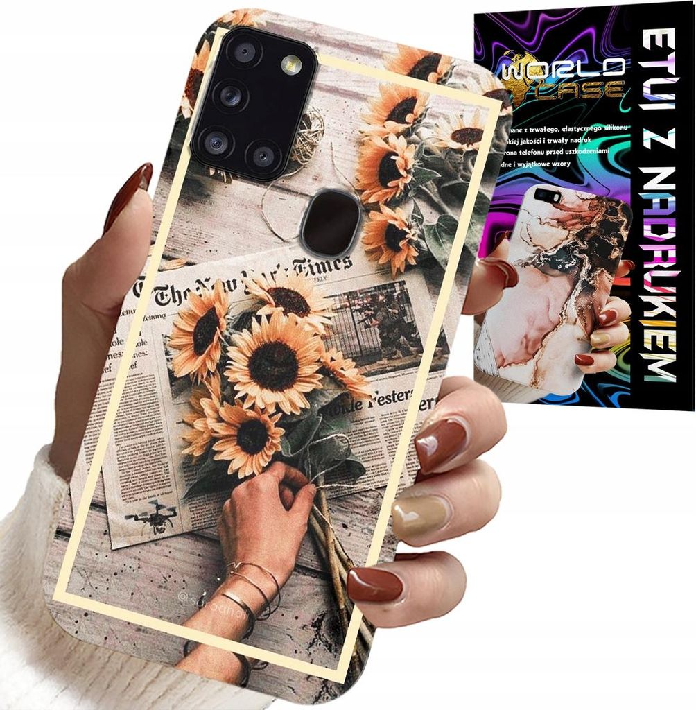 ETUI FÜR SAMSUNG GALAXY A21s - FLOWER DESIGN Sonnenblume Sonnenblumen