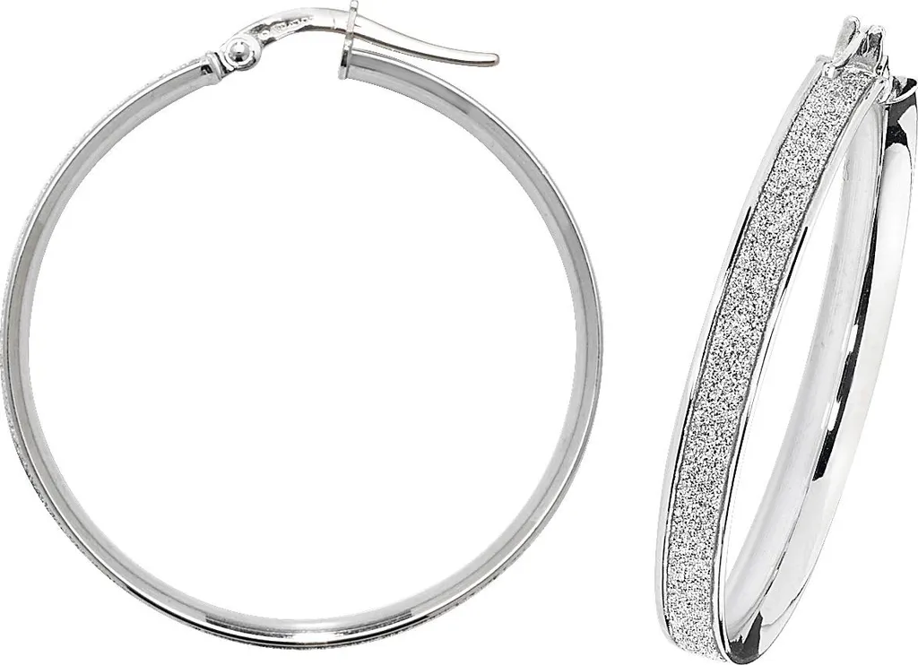 Créoles Femme Or Blanc 375 Inaltérables - Boucles d'Oreilles Confort