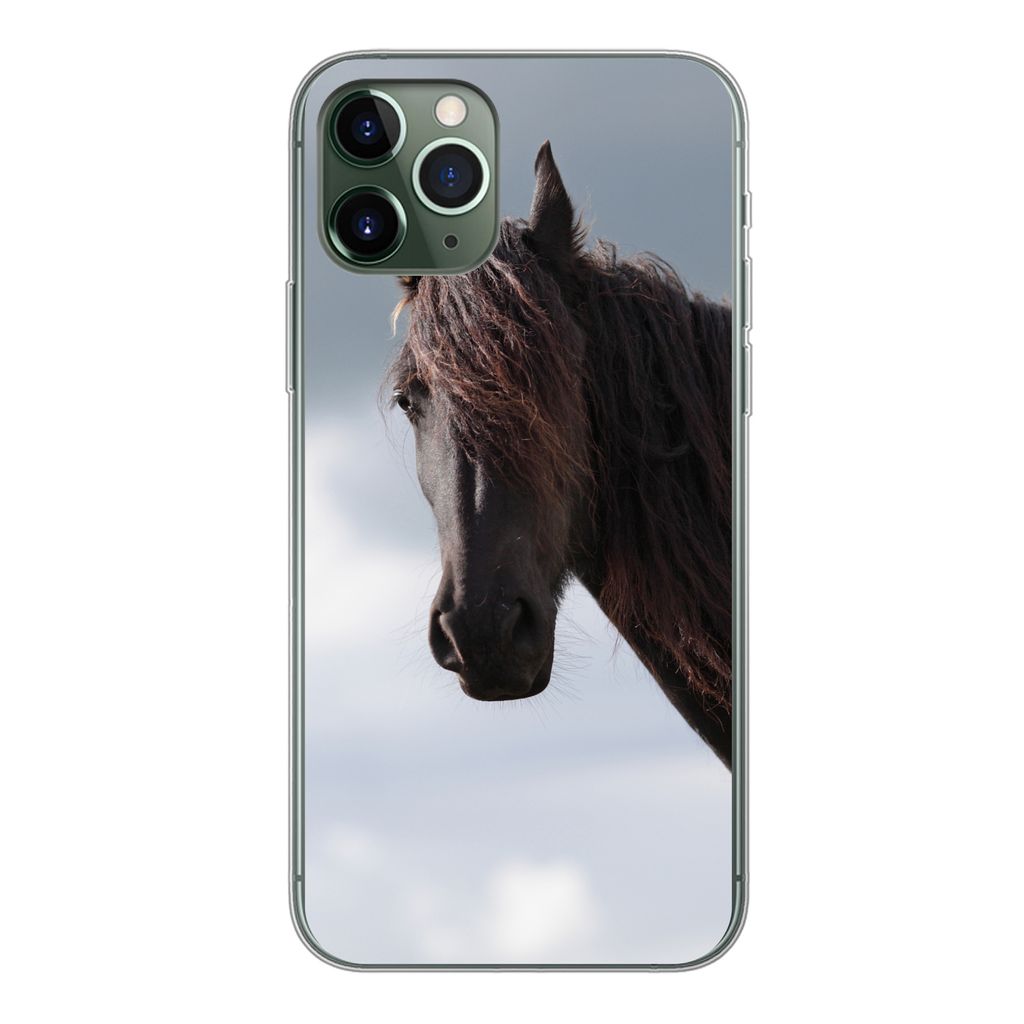 MuchoWow Handyhülle Schutzhülle Hülle für iPhone 11 Pro Pferde - Himmel - Porträt Silikon Softcase Handy Hülle - Handy