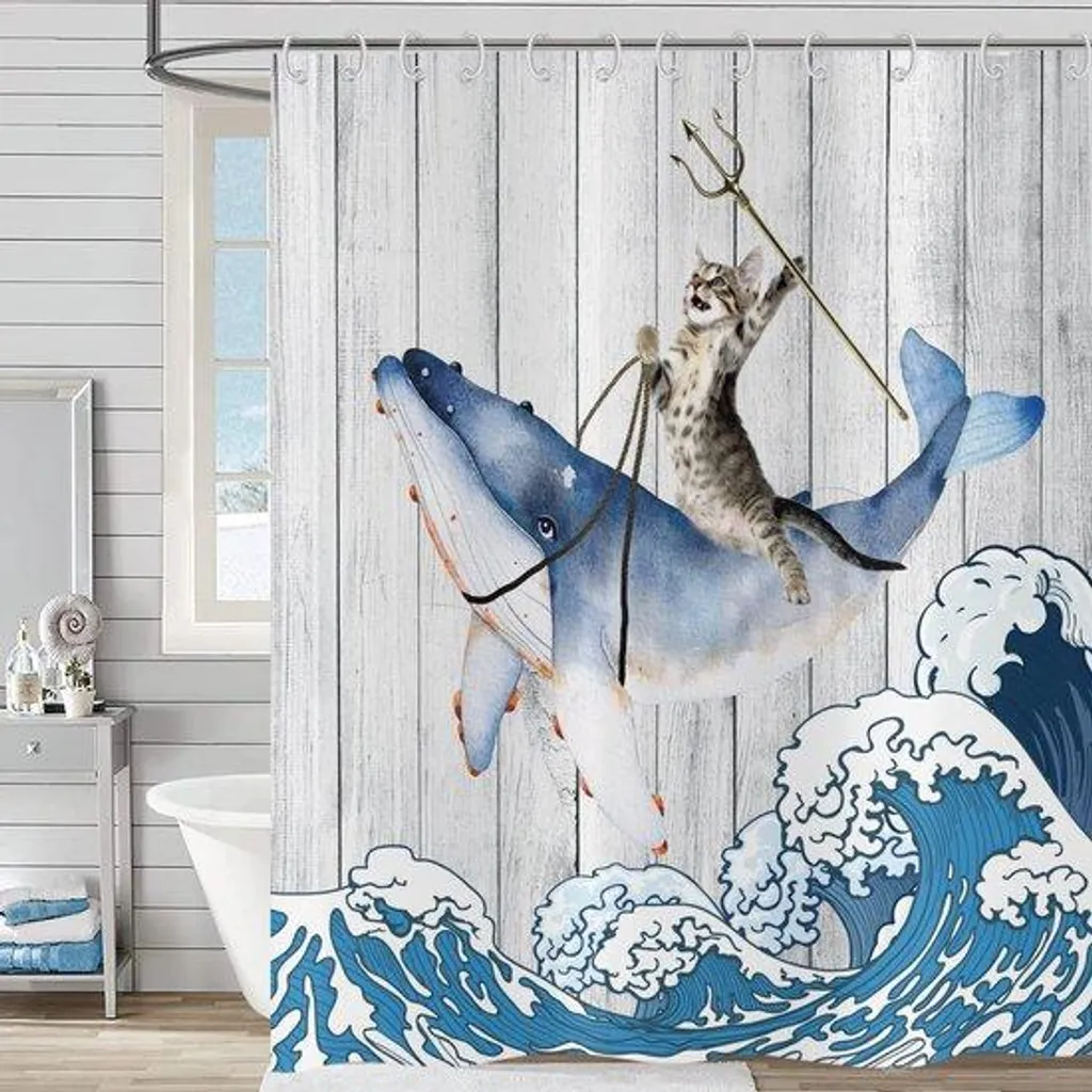 Rideau de douche en polyester 90x180 cm résistant et facile à nettoyer