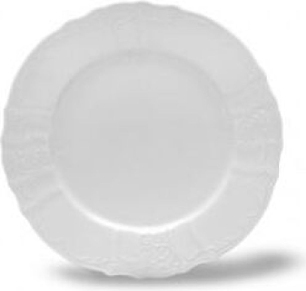Bernadotte, flacher Teller, 25 cm, tschechisches Porzellan, weiß, Thun 1794