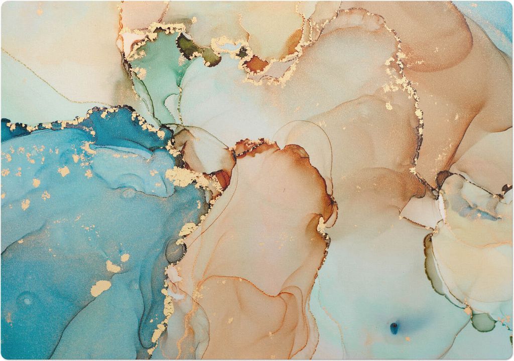 Abstraktes Aquarell – Bodenschutzmatte – Rutschfest – Schutzmatte für Büro – Vinylmatte – Stuhlunterlage – 100 x 100 cm