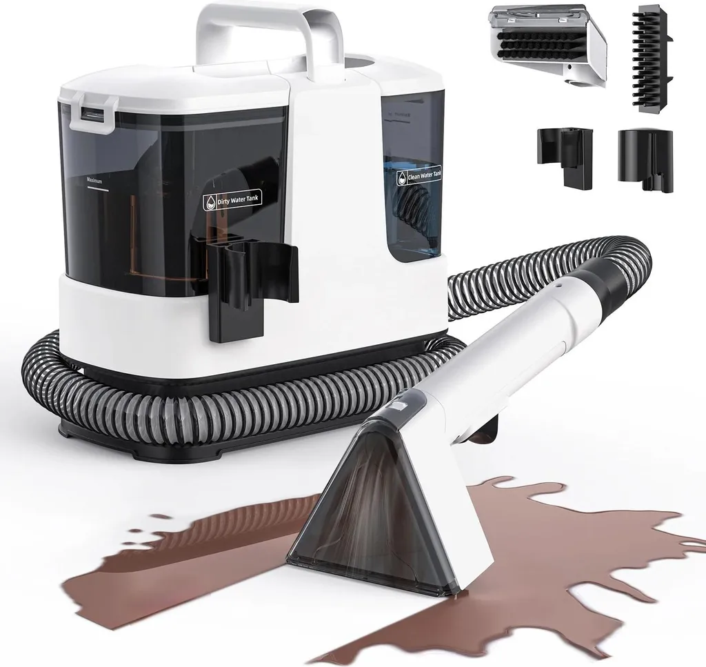 Nettoyeur de tapis Lubluelu V5 Noir : Aspiration puissante et Double Réservoir