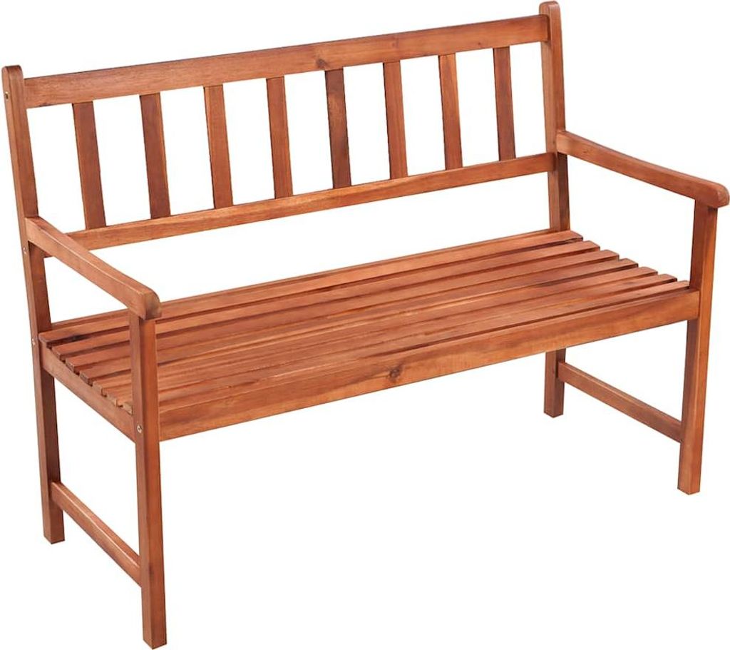 vidaXL Gartenbank mit Auflage 120 cm Massivholz Akazie