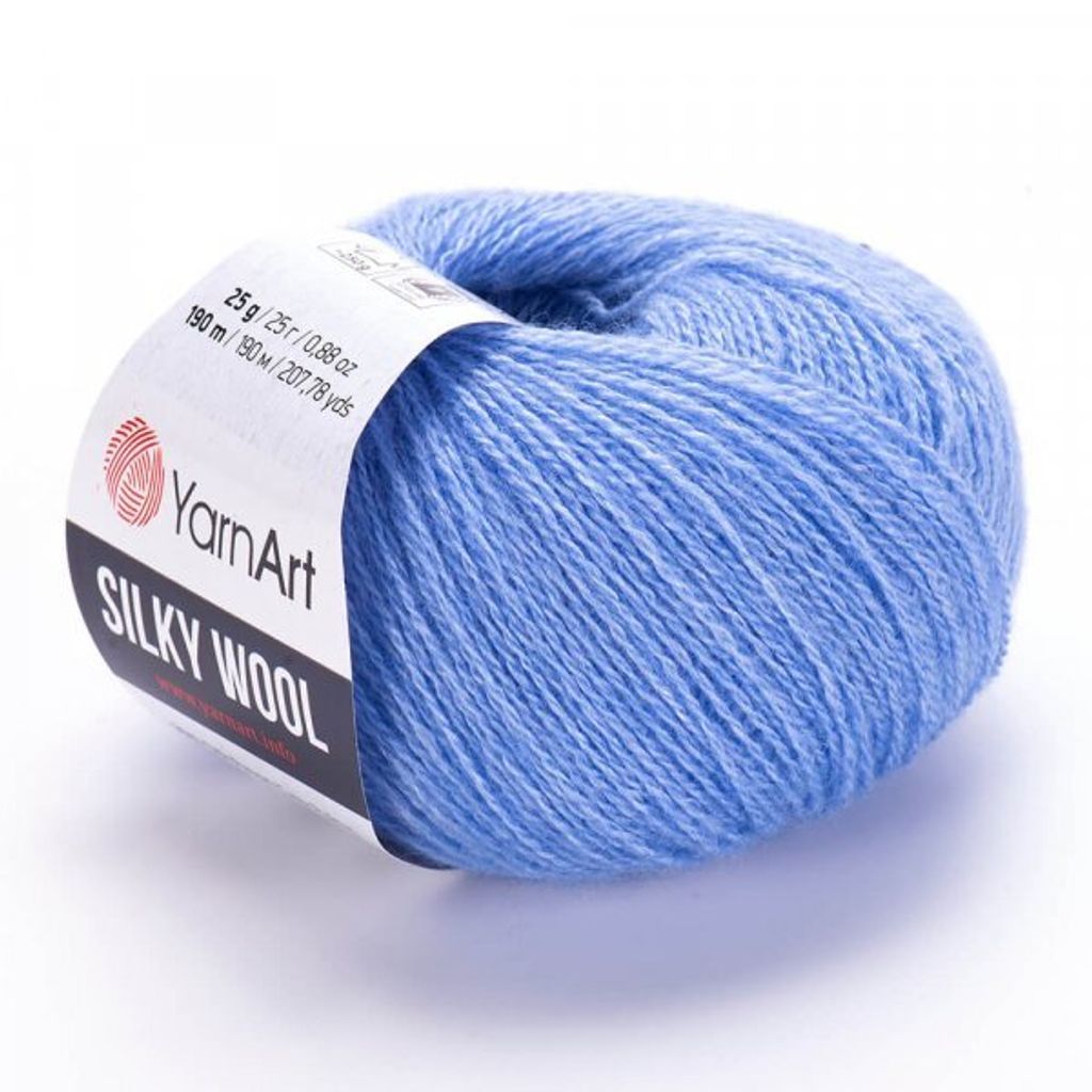 YarnArt Silky Wool 343 – Premium Strickgarn in Hellindigo – Produktbild 