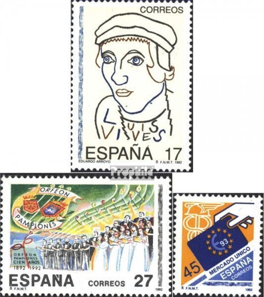 Briefmarken Spanien 1992 Mi 3085-3086,3087 (kompl.Ausg.) postfrisch Vives