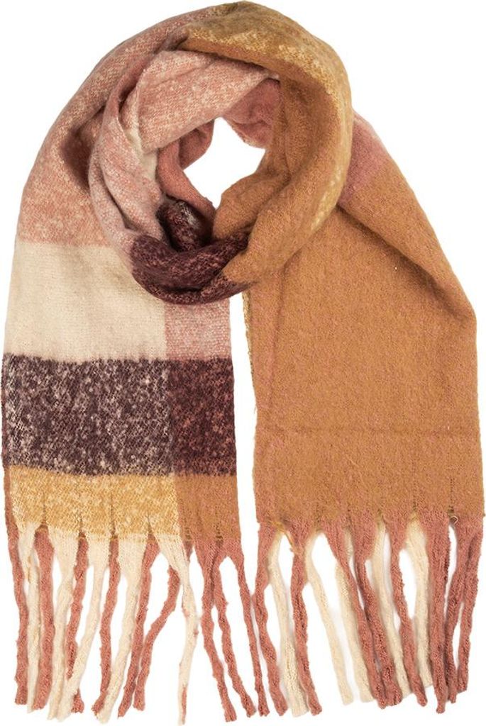 Clayre & Eef Winterschal Damen 50x210 cm Rosa Textil
