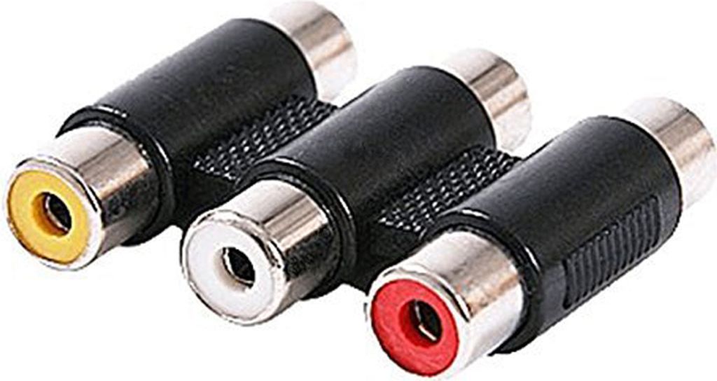 H60 Cinch Kupplung Buchse AV Audio Video Adapter Verbinder 3 Cinch RCA Buchse