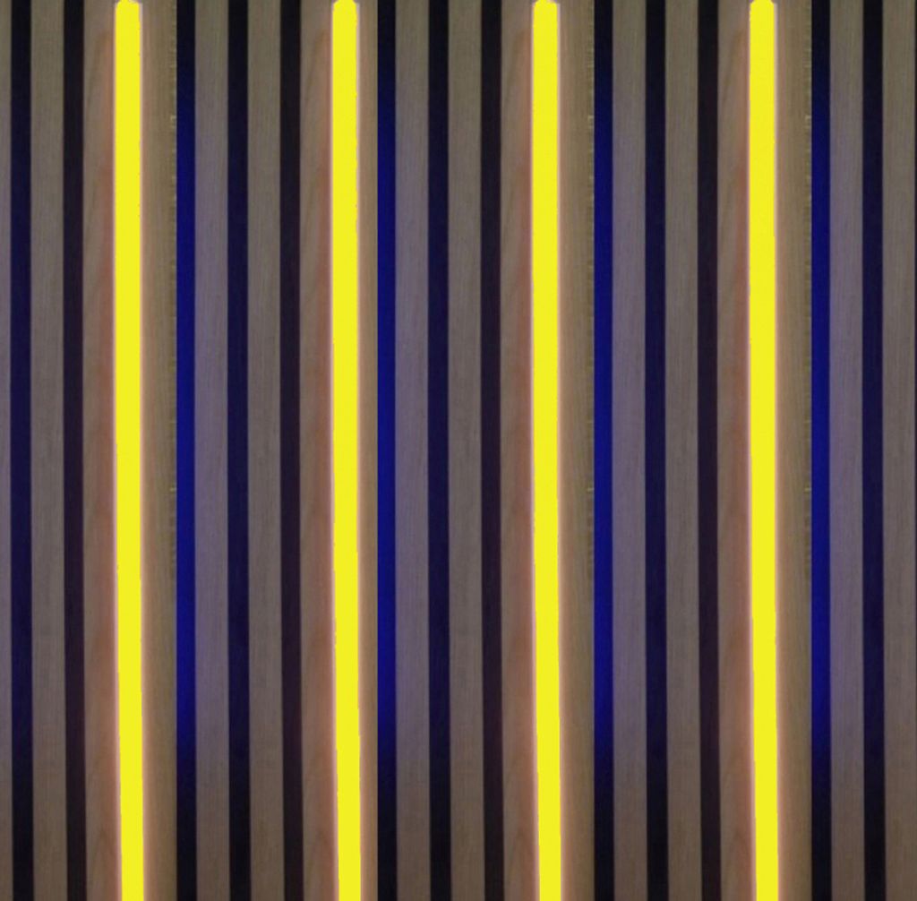 3705 LED Leuchte Kunst. Schiene 4x125cm Netzteil Gelb