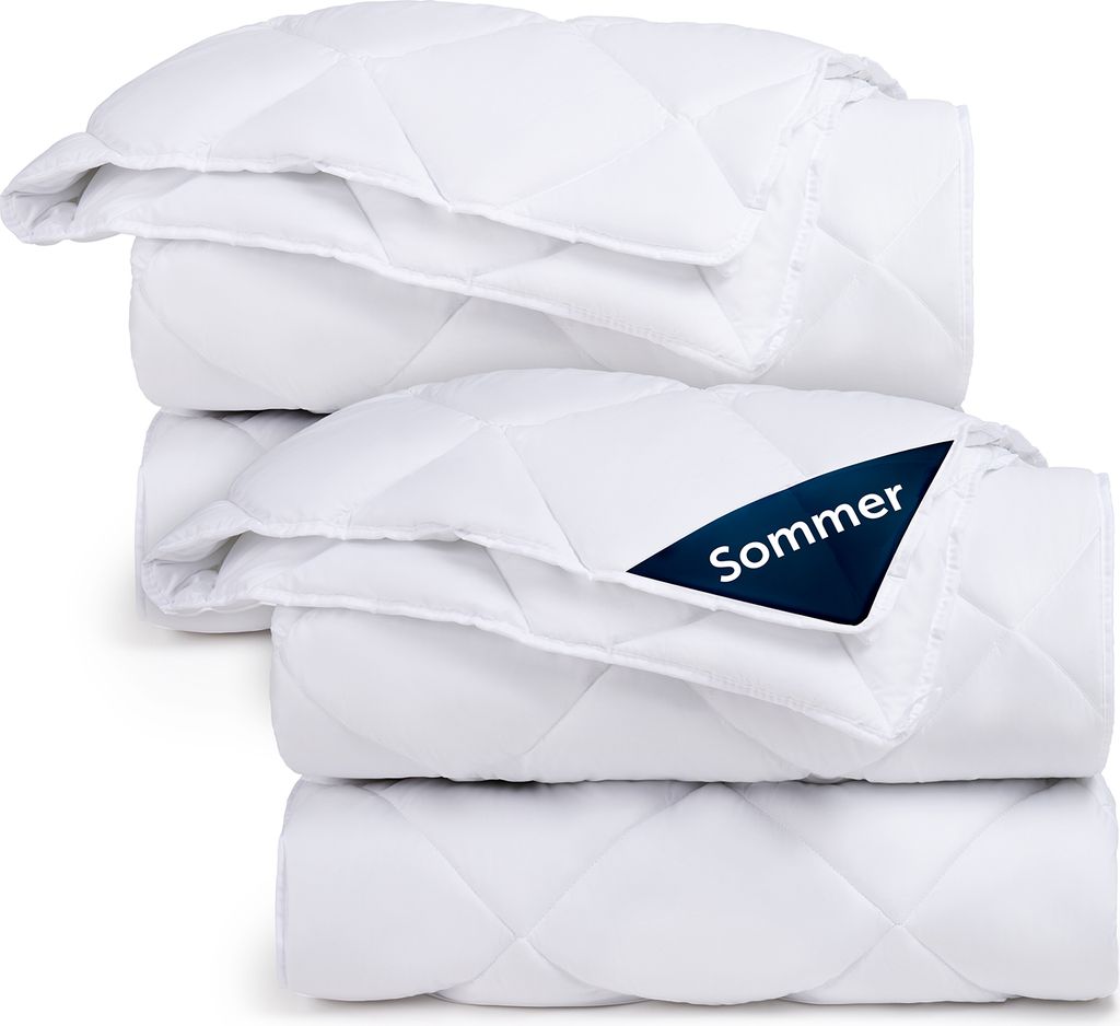 Blumtal Sommerdecke 155x220 cm im 2er Set - leichte Decke Sommer 155x220 cm weich - leichte Sommerdecke Füllmenge 150gsm - Steppbettdecke leicht