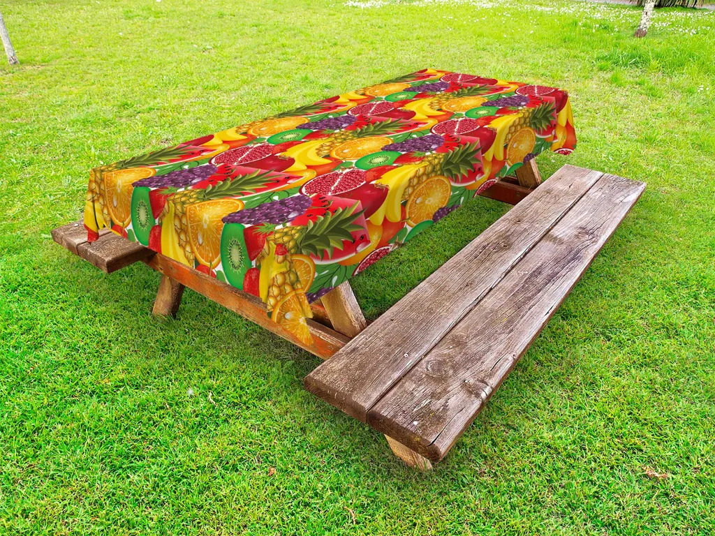 ABAKUHAUS Luau Tovaglia Da Esterno, Blooming Jungle Con Effetto Acquerello Fiori Hawaiani Multicolore 145x265 Cm  S2 462713279