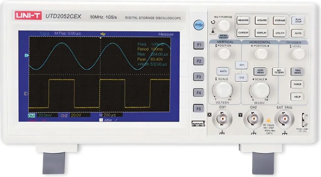 Oscilloscope de Table Numérique UTD2052CEX+ 50MHz avec Mémoire Intégrée