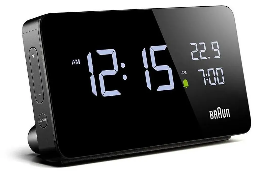 Braun BC20BEU Réveil numérique à quartz noir format compact précis