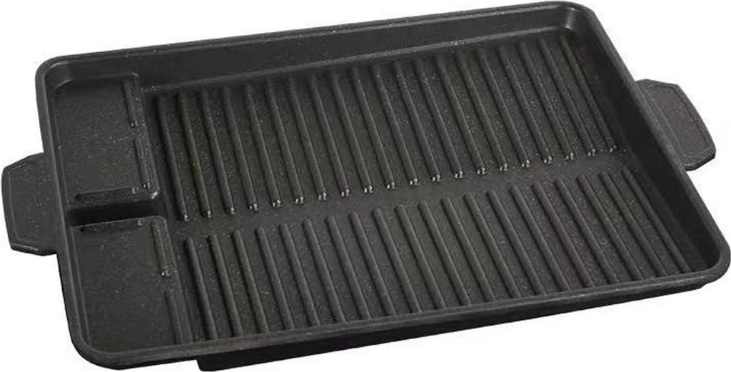 Grillplatte 14,57 x 10,24 Zoll BBQ-Grillrost, Grill, antihaftbeschichteter Aluminium-Grillplattenaufsatz mit Griff für Camping-Gasherd, Elektroher...