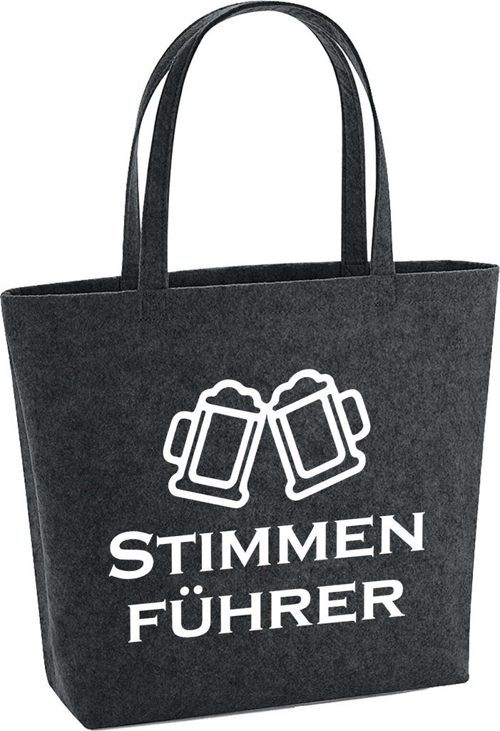 Huuraa Filzshopper Stimmenführer Spielmanszug 22 Liter Charcoal Melange Filztasche Geschenkidee