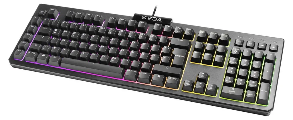 Clavier gamer EVGA Z12 résistant aux éclaboussures pour setup gaming PC