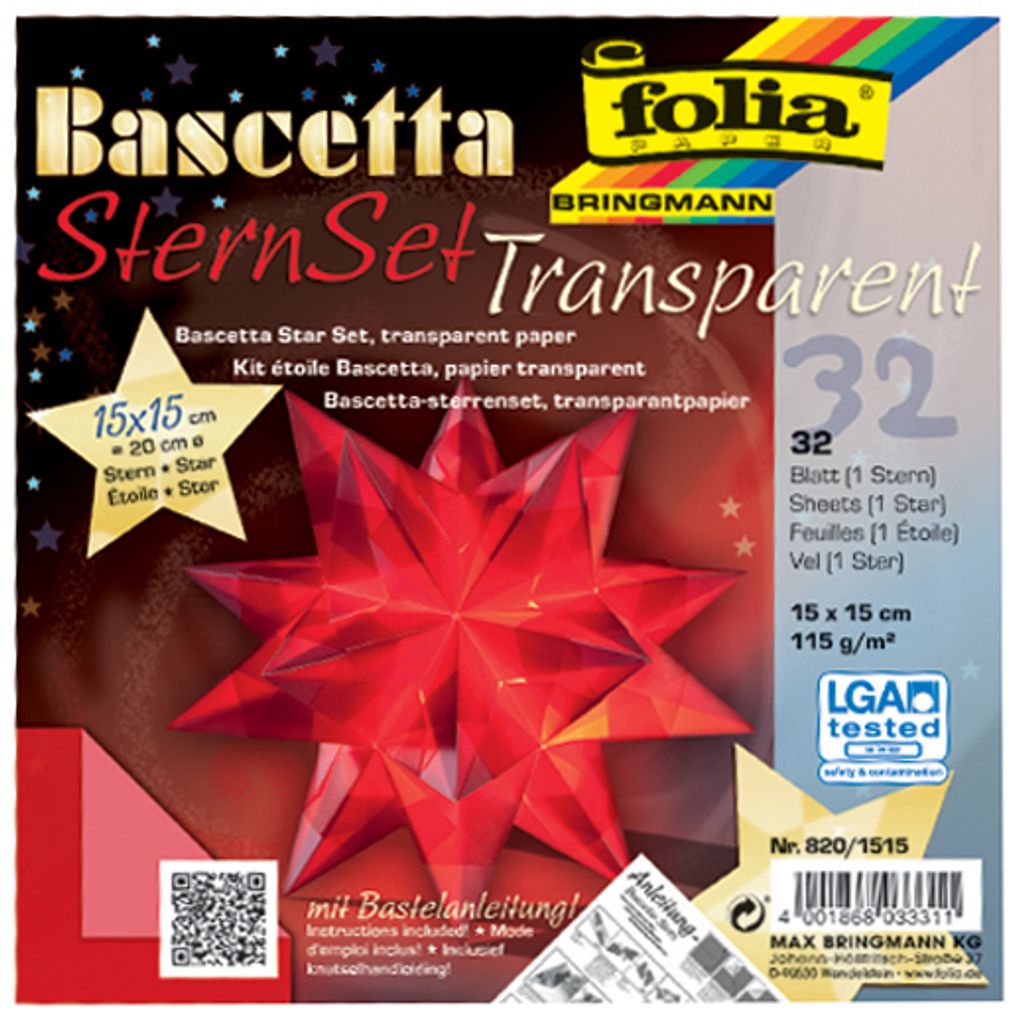 Folia 820/1515 Bascetta Stern rot trasparente Ø 20 cm Immagine del prodotto 