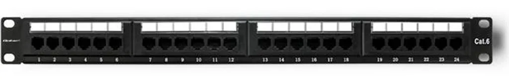 Patch Panel 24 Porte Cat6 UTP Qoltec: Rack 19 1U per Reti Cablate - 2