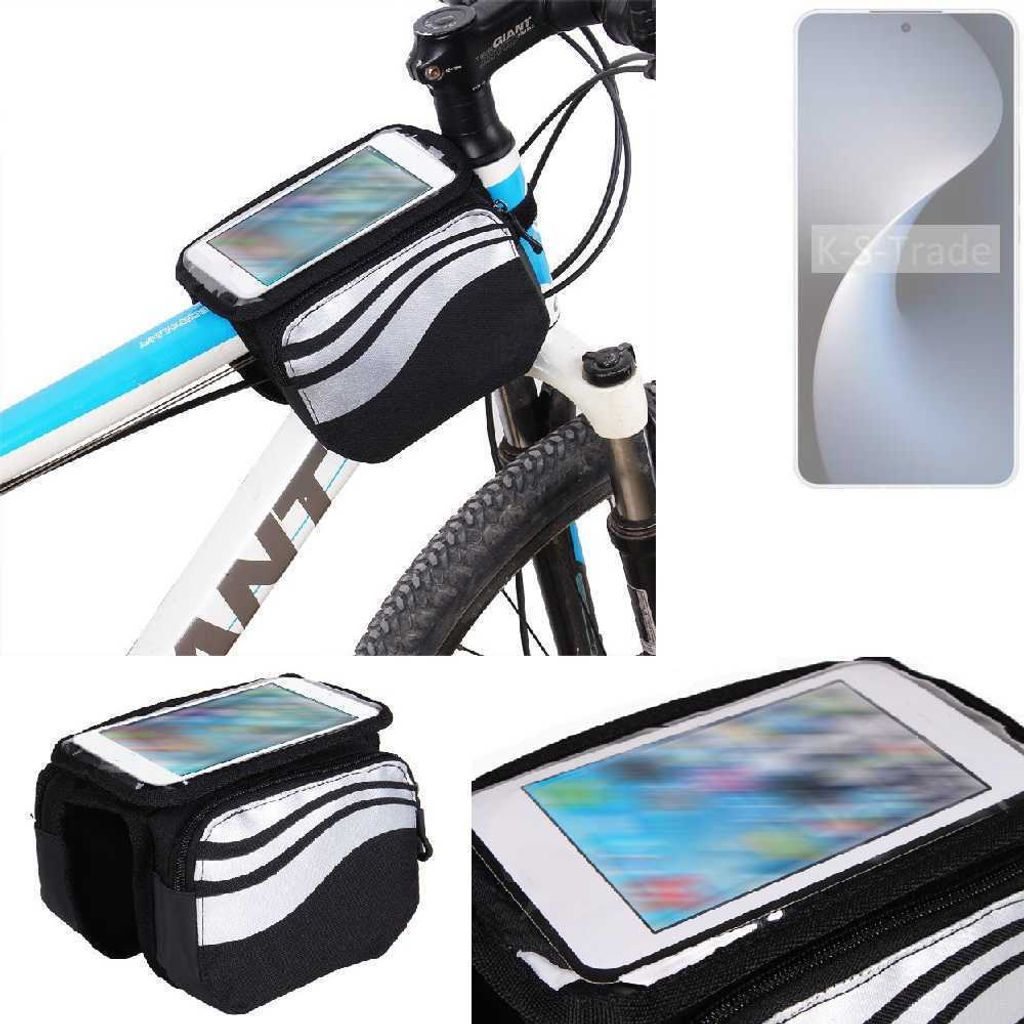 K-S-Trade Rahmentasche Fahrrad-Halterung kompatibel mit Meizu 21 Note Rahmenhalterung Fahrrad Handyhalterung Fahrradtasche Handy Smartphone Halterung