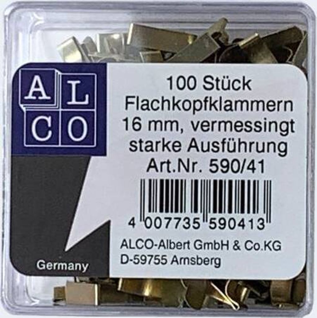 Flachkopfklammern 16/100 vermessingt Produktbild 
