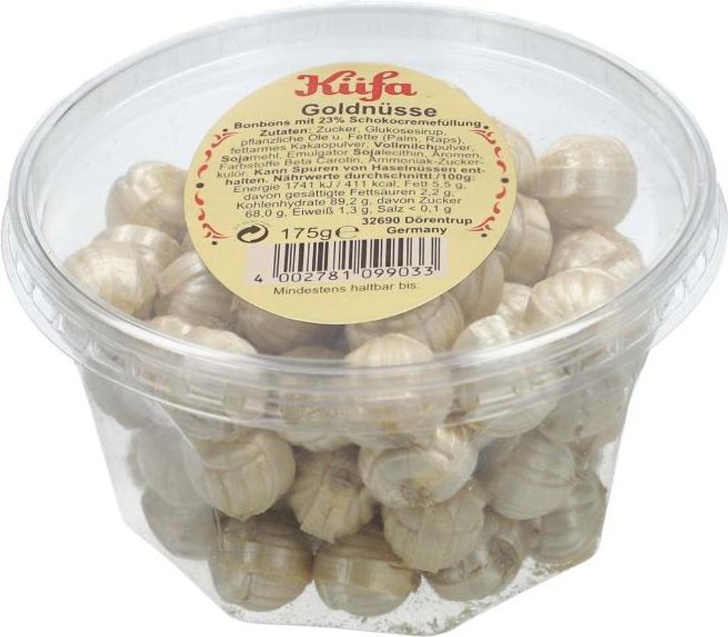 Küfa Goldnüsse Karamell Bonbons mit Schokoladencremefüllung Produktbild 
