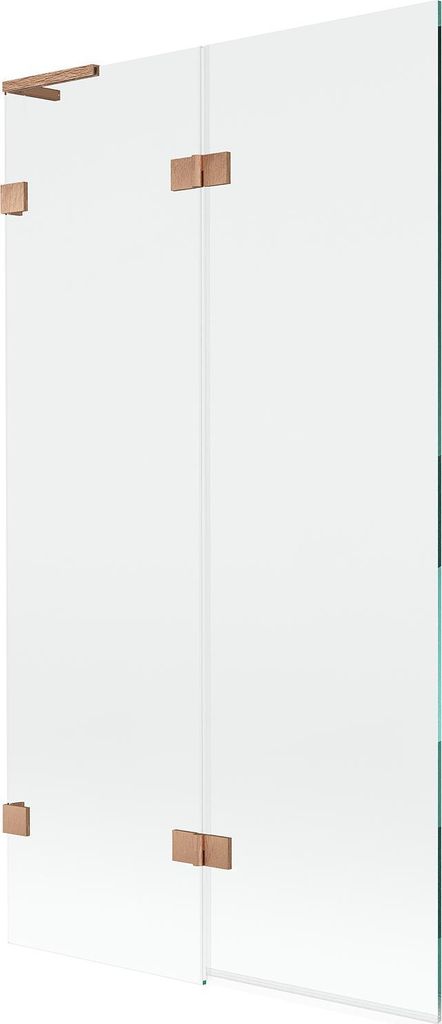 Mexen Lunar L Badewannenfaltwand 2-teilig links 100 x 150 cm, transparent, gebürstetes Kupfer - 897L-100-100-65-00-L