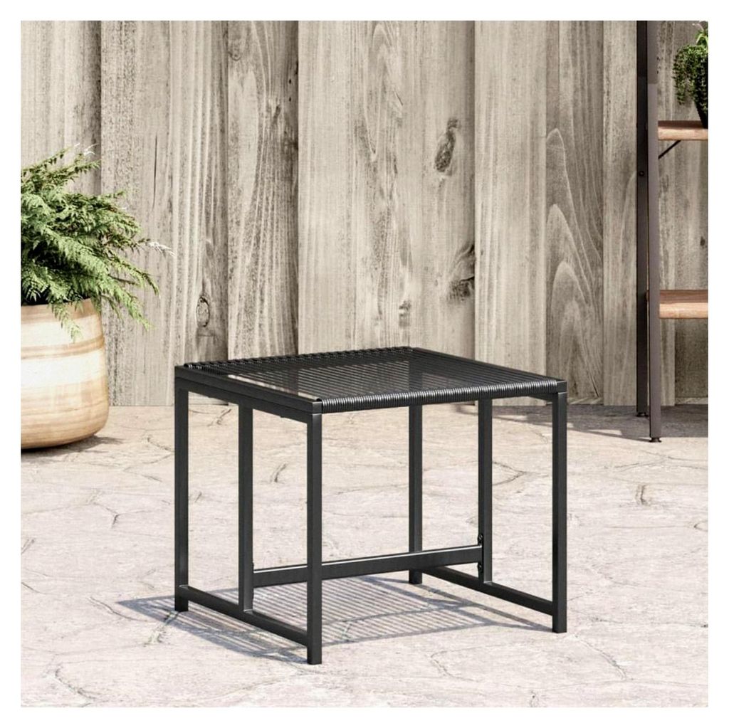 Gartenhocker 4 Stück Schwarz Poly Rattan für den Außenbereich als Tisch oder Gartentisch