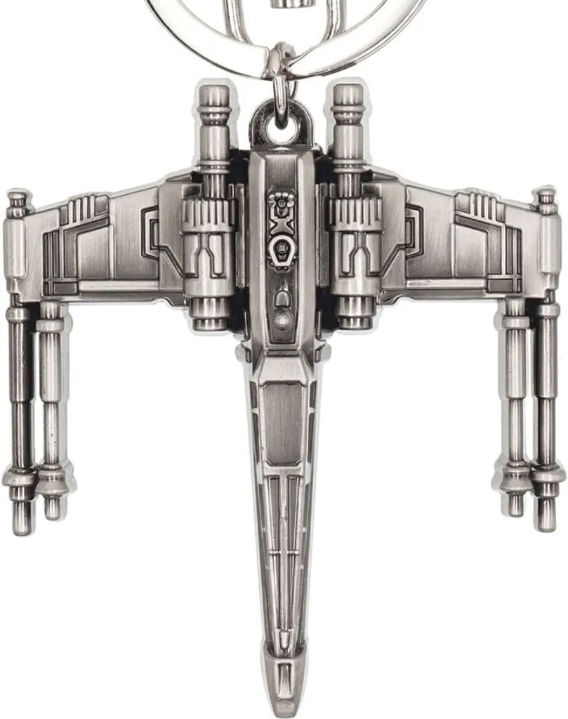 Porte-clés Star Wars X-Wing en métal argenté - Goodies de collection SF