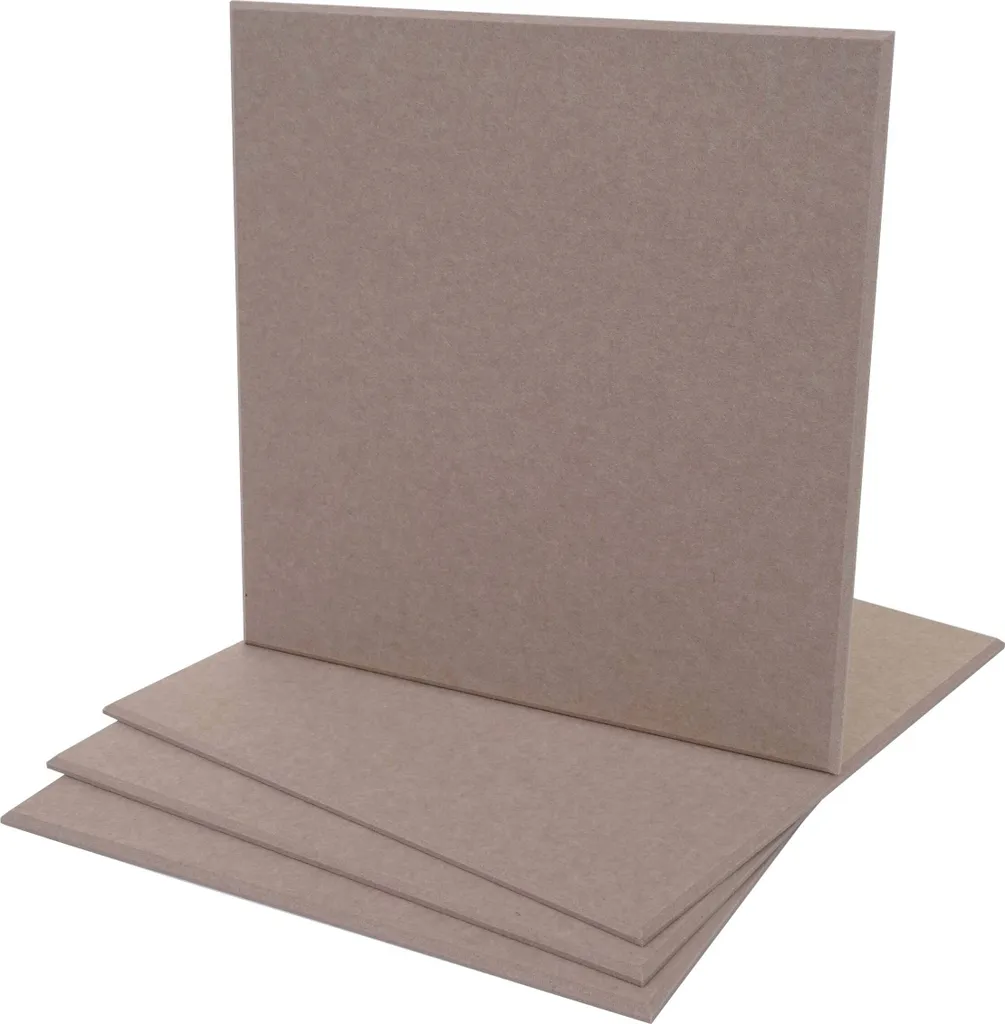 Panneaux Acoustiques Insonorisants Muraux 50x50cm Brun Clair - 4 PCS
