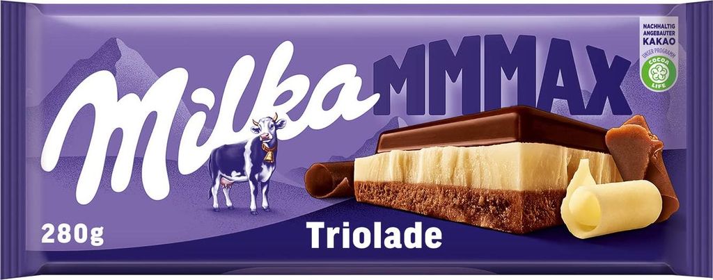 Milka Max Triolade Drei Schichten Weiße, Dunkle & Produktbild 