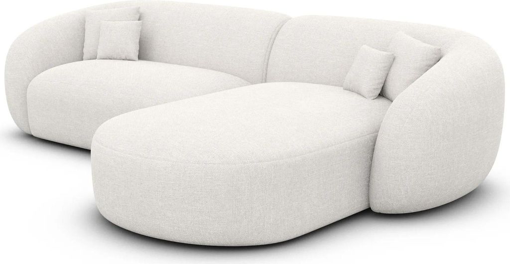 Strukturstoff L-Form Sofa Gaia Weiß Rechts