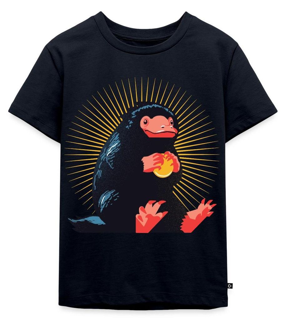 Spreadshirt Phantastische Tierwesen 3 Niffler Kinder Premium T-Shirt, 110/116 (4 Jahre), Navy